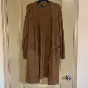 a.n.a. Open front long line cardigan. Size large.